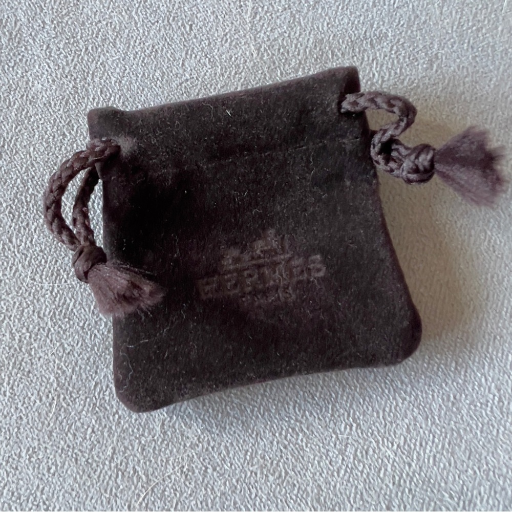 HERMES Earrings Box + Pouch + Tag 2.30x2.30x0.80 inches + Ribbon - Picture 3 of 7